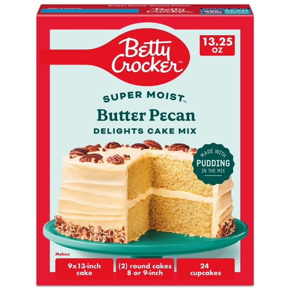 Betty Crocker Delights Super Moist Butter Pecan Cake Mix, 13.25 oz