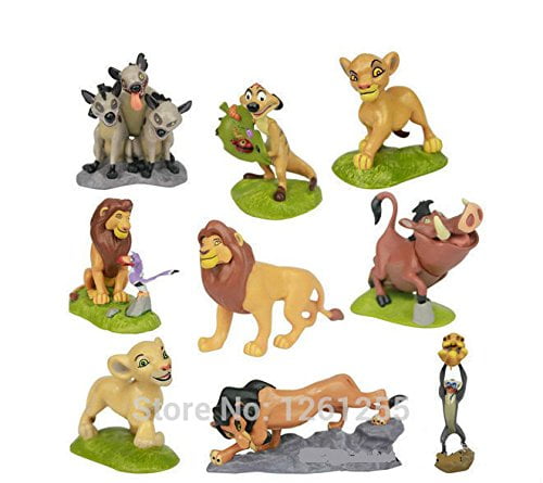 9pcs/set Cartoon The Lion King Simba Nala Mufasa Timon Pumbaa Rafiki Scar  Hyenas PVC Model Figure toy 