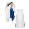 thumbnail image 1 of YUUMIN Robe de Danse Culte Ludique Culte pour Filles Église Chœur Patchwork Robe et Pantalon Large Ensemble Danse Bleu 6, 1 of 5