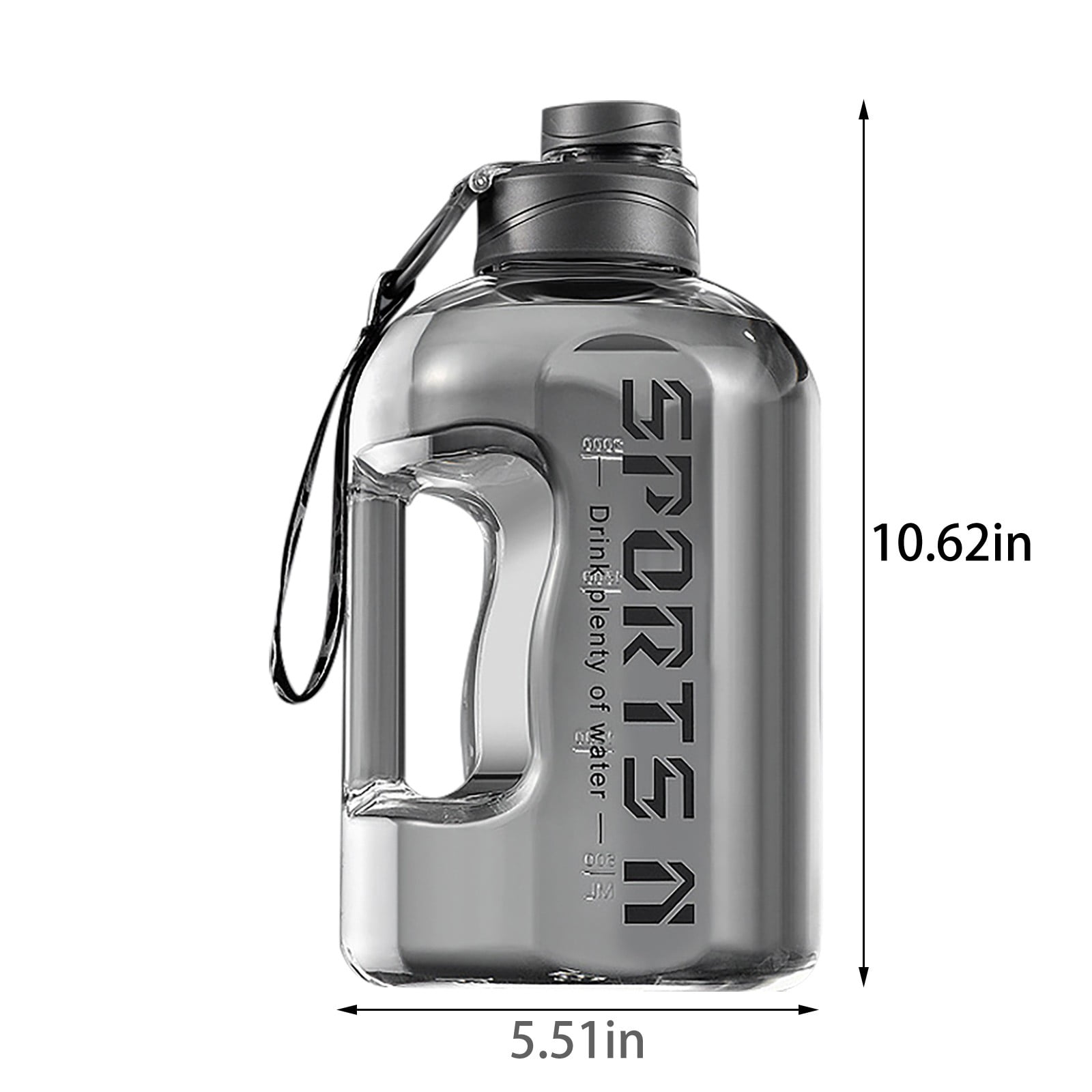 XKHZJL Large Water Bottle, Gym Water Bottle with Straw, Gallon Water Jug Bottle with Handle & Portable Strap for Gym, Outdoor Sports