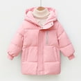 thumbnail image 2 of Povozer Kids Boy Girl Puffer Jacket Coat Hood Lightweight Warm Winter Outwear(Pink,3-4Y), 2 of 4
