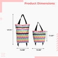 thumbnail image 4 of Shopping Trolley Bag, Reusable Portable Collapsible Shopping Bags, Foldable Shopping Cart with Wheels Grocery Bag Extra Large Utility Tote Bag for Travel Shopping Camp, 18L, 4 of 6