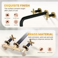 thumbnail image 4 of Wowow 2-Handle Wall-Mount Brass Roman Tub Faucet with Long Spout Reach in Black and Gold (Valve Included), 4 of 8