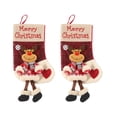 thumbnail image 2 of Darzheoy Christmas Stockings, 2 Pcs Long-Leg Reindeer Doll Embroidery, Indoor Outdoor Christmas Decorations, Holiday Family Decor, Mantel Decor for Fireplace Home, 2 of 7