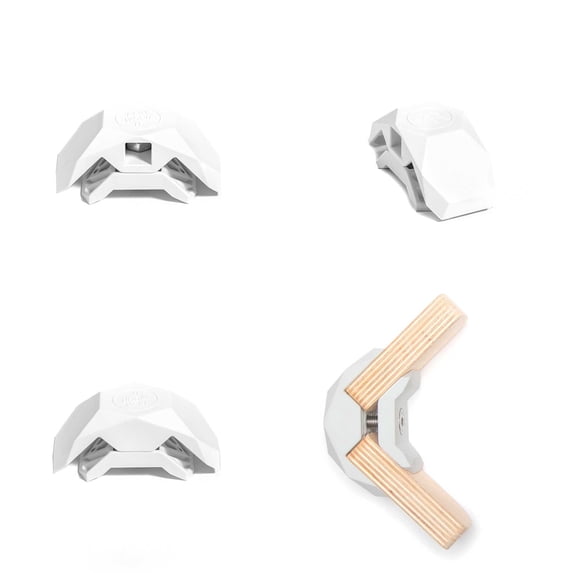 PlayWood Connector Tool-Free Modular Pop-Up 3-Cube Storage Kit w/Plywood (White)