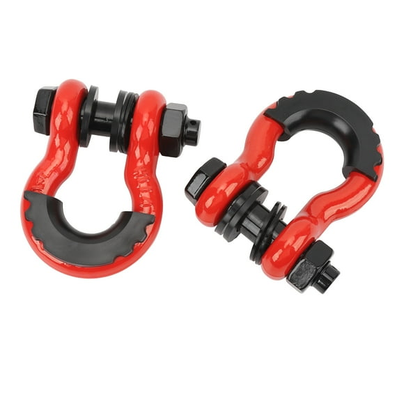 2Pcs 3/4 Inch D Ring Shackles, 5952lbs Break Strength Shackle Clevis Shackles with 7/8in Pin Isolator Washer, Heavy Duty Shackles for Tow Strap Winch OffRoad Vehicle Recovery
