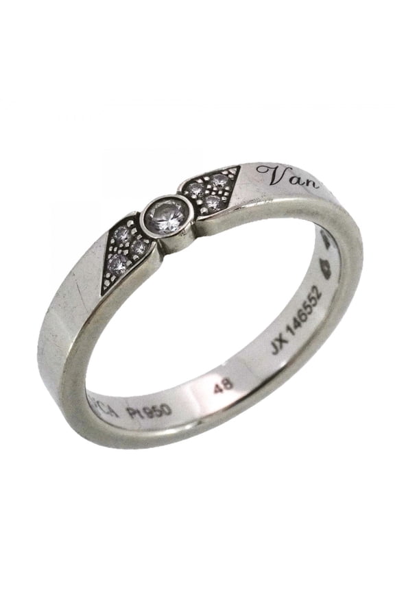 Pre-Owned Van Cleef & Arpels Senior Tulle Ring, Pt950 Platinum, Diamond, #48, Women's