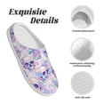 thumbnail image 5 of Fotbe white Skull crystal flower Pattern Women's Fuzzy Curly Fur Memory Foam Loafer Slippers Indoor Outdoor Slippers Winter Home Shoes-39/40, 5 of 7