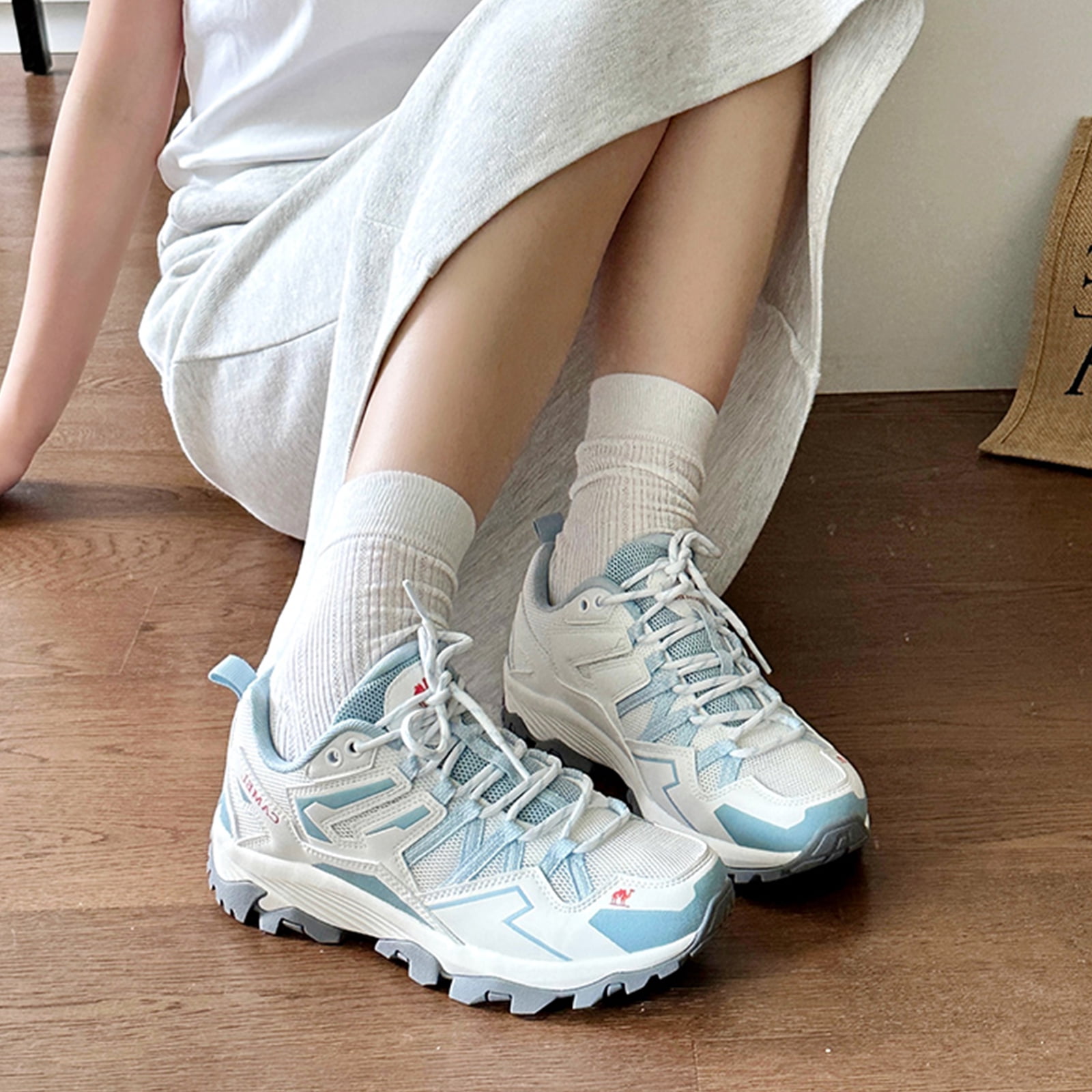 CAMEL Womens Hiking Shoes Low Top Sneakers Trail Trekking Running Shoes Hiking Boots Blue, US 5.5
