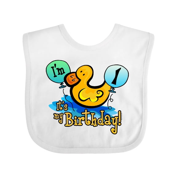 Inktastic Ducky 1st Birthday Boys or Girls Baby Bib