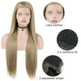 thumbnail image 5 of Unique Bargains Lace Front Lightweight Wigs Long Straight Hair for Women Lady Blonde, 5 of 7