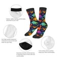 thumbnail image 3 of Fuzoiu Colorful Dinosaur Print Kids Socks For Boys Girls,Grip Crew Socks with Non Slip,Lightweight Stretch Crew Socks,Toddlers Crew Boot Socks, 3 of 5