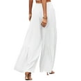 thumbnail image 5 of hirigin Women Wide Leg Palazzo Lounge Pants Cotton Boho Elastic High Waist Gauze Dress Pants Casual Trousers, 5 of 7
