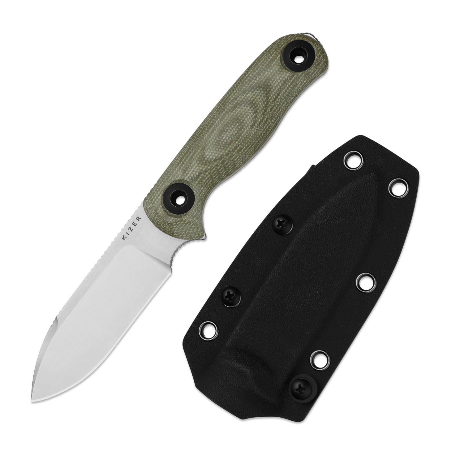 Kizer Drop Bear Fix 3 Fixed Knife 14C28N Blade Micarta Handle Medium Size 1101A2