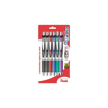UPC: 0072512228845 | Pentel BL77BP6M Rtx Retractable Liquid Gel Pen Medium Line Assorted – 6 Pack