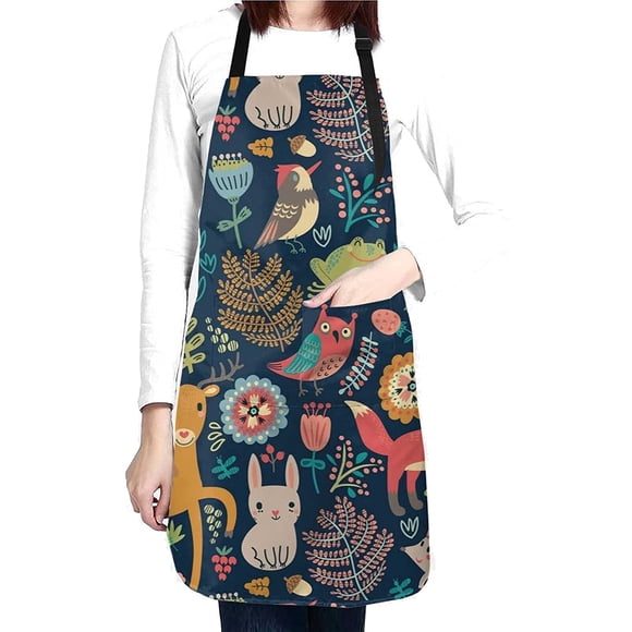 Tablier Mignon de Cuisine, Pâtisserie, Jardinage, Coupe de Cheveux, Cadeau Amusant pour Femmes, Hommes, Chef, Animaux, Oiseaux et Arbres