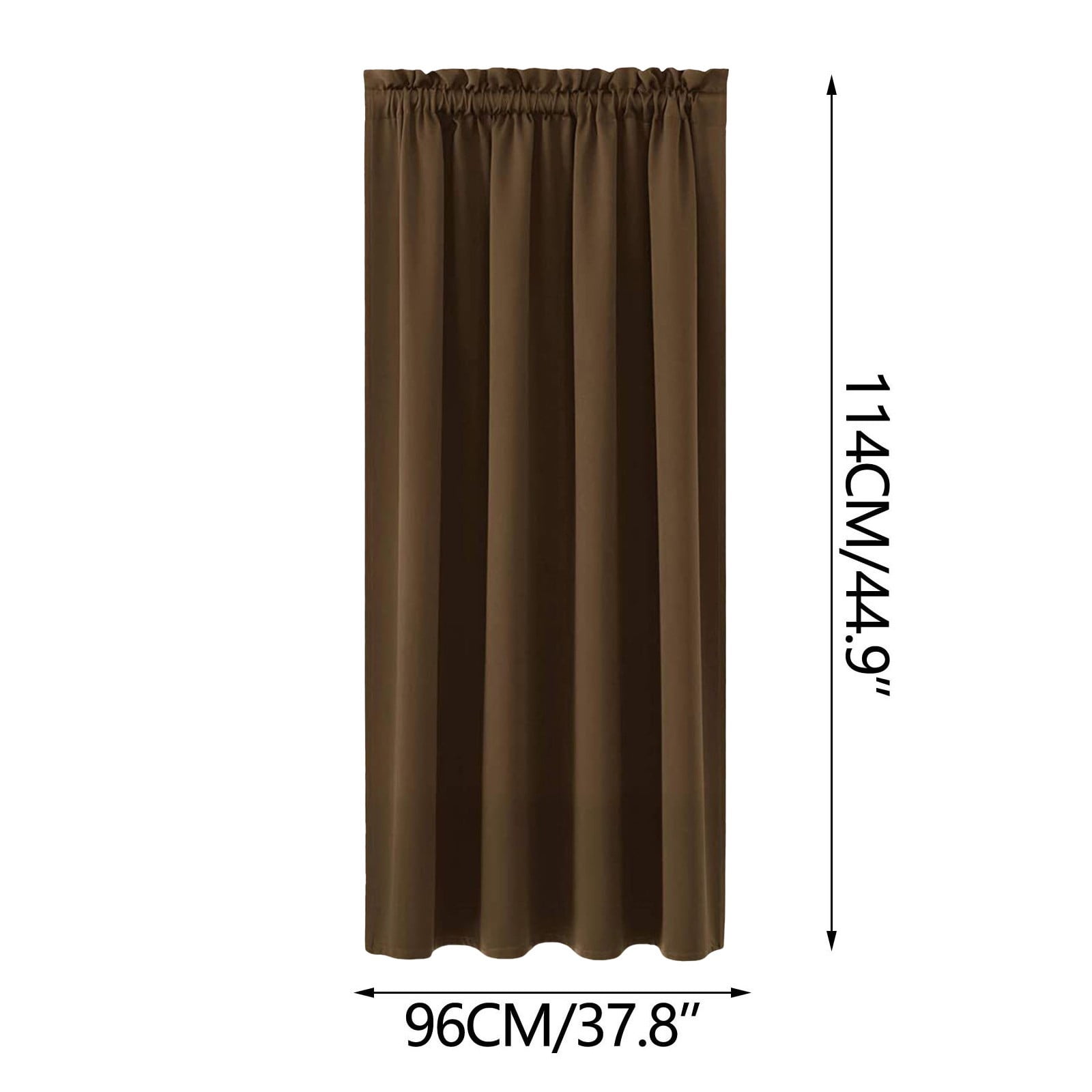 JeashCHAT 2 Panels Blackout Curtains for Bedroom and Living Room, Thermal Insulated Window Curtains Solid Color Rod Pocket Drapes Window Treatments, 45 x 38 inch, Brown