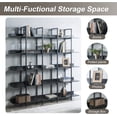thumbnail image 4 of kevinplus Modern Ladder Shelf Bookshelf 5-Tier Bookcase, Industrial Freestanding Ladder Shelves Metal Wood Frame with Open Display Shelves Storage for Living Room Bedroom Office, Black, 4 of 8