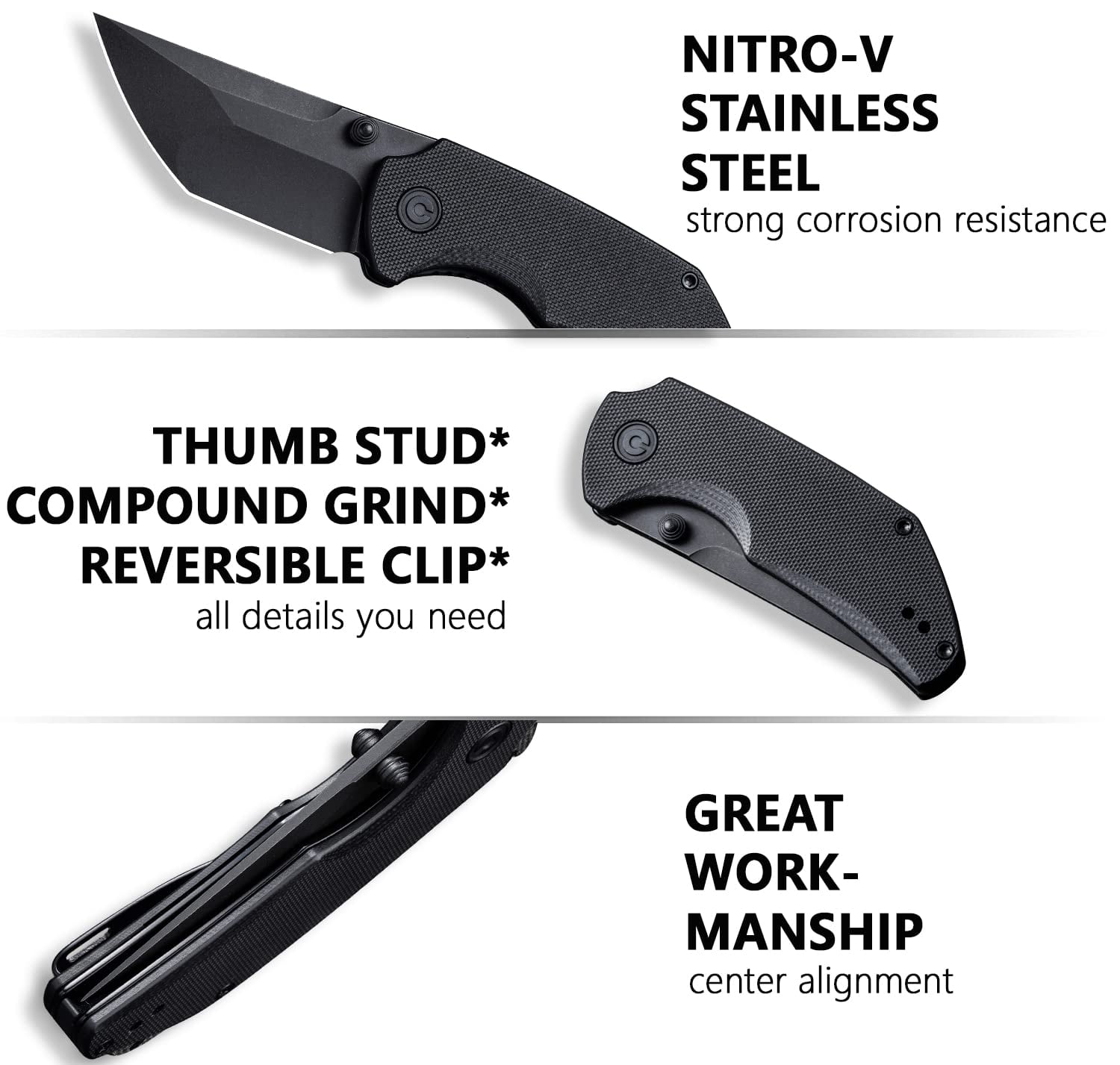 CIVIVI Thug 2 Pocket Knife Folding Knife for EDC C20028C-1