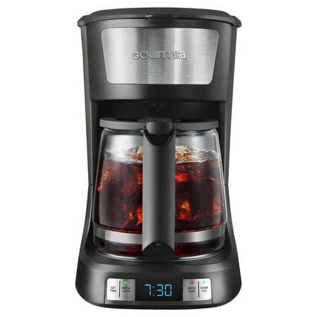 Gourmia 12 Cup Programmable Hot & Iced Coffee Maker with Keep Warm Feature - Black