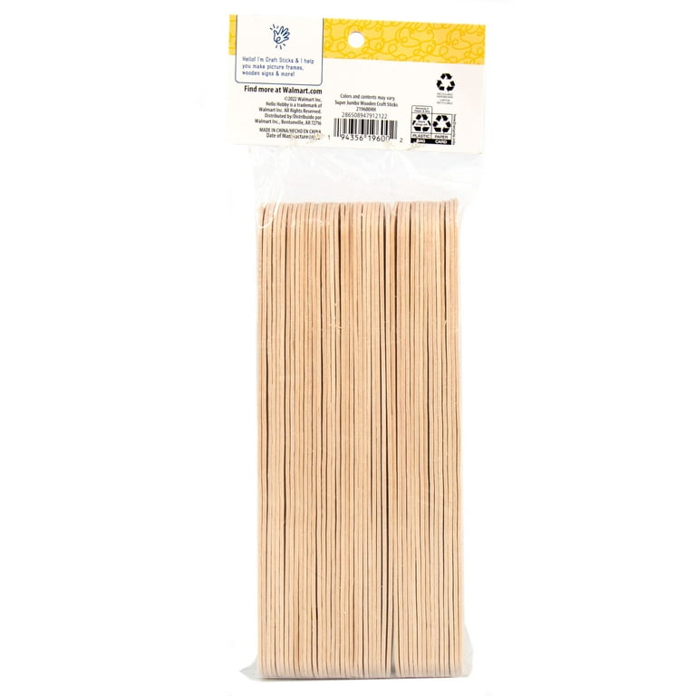 Woodpile Fun, Super Jumbo Wood Sticks, 7 3/4 inches, Natural, 30