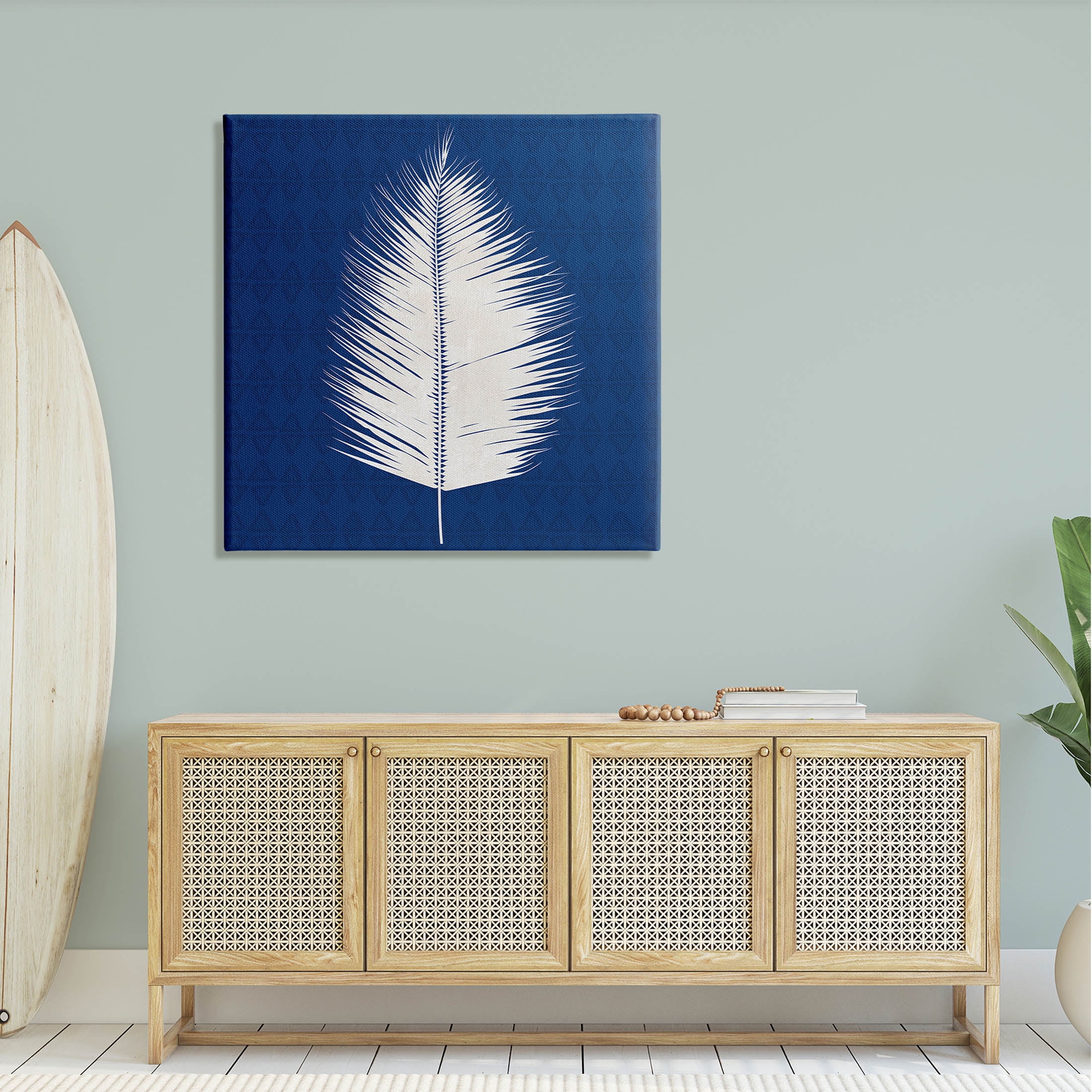 Stupell Industries Tropical Palm Leaf Silhouette Graphic Art Gallery Wrapped Canvas Print Wall Art, Design by Susan Jill