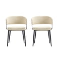 thumbnail image 1 of Luce Sand Textured Leatherette Dining Chair with Metal Legs - Set of 2, 1 of 9