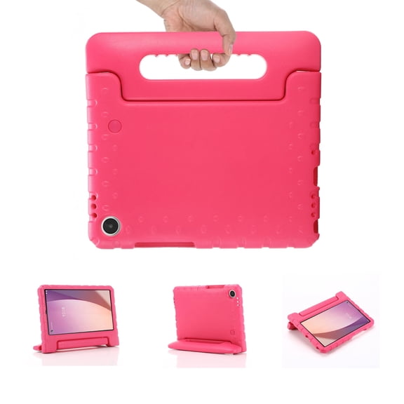 Allytechgroup Kids Case for Lenovo Tab One 8.7" / Tab K9, EVA Rubber Heavy Duty Protective Shockproof Handle Stand Lightweight Kids Friendly Case Cover for Lenovo Tab K9 8.7 Inch, Rose