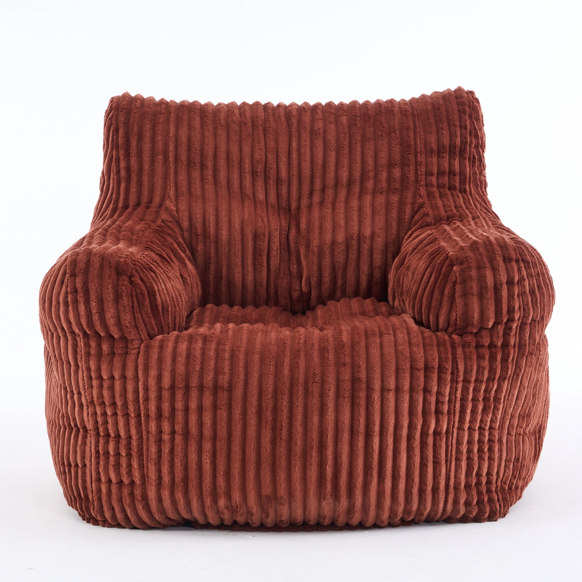ShiKeyi Bean Bag Chair, Comfy Memory Foam Lazy Sofa for Adults and Teens, Premium Cozy Floor Chair Lounger for Living Room, Bedroom and Dorm, Corduroy-Red