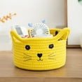 thumbnail image 1 of Cestas de cuerda de algodón AQITTI para guardar juguetes, cestas decorativas con orejas de gato, organizador de juguetes con diseño de animales, cesta para bebé para la familia, jardinería al aire, 1 of 8