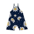 thumbnail image 4 of Zpanxa Girls Shorts Polyester Spandex Print Pattern Sleeveless Overalls with Pockets 5-6 Years, 4 of 5