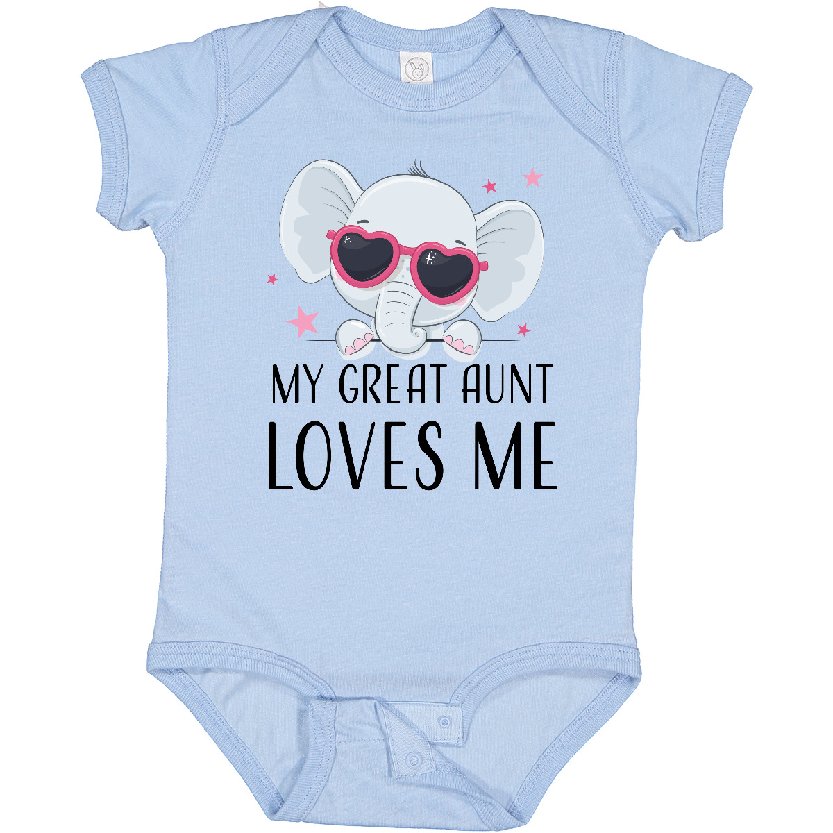 Inktastic Elephant My Great Aunt Loves Me Boys or Girls Baby Bodysuit