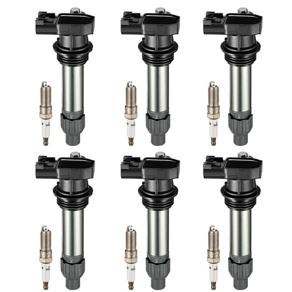BDFHYK Ignition Coil Pack and Iridium Spark Plugs Compatible with Chevrolet Buick Cadillac GMC Saturn 3.6L and CTS 2.4L 3.0L 3.6L l4 V6 UF-569 41-109, Sets of 6