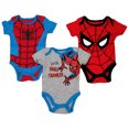 thumbnail image 1 of Spider-Man Costume Styled Infant Bodysuit 3-Pack-0-3 Months, 1 of 2