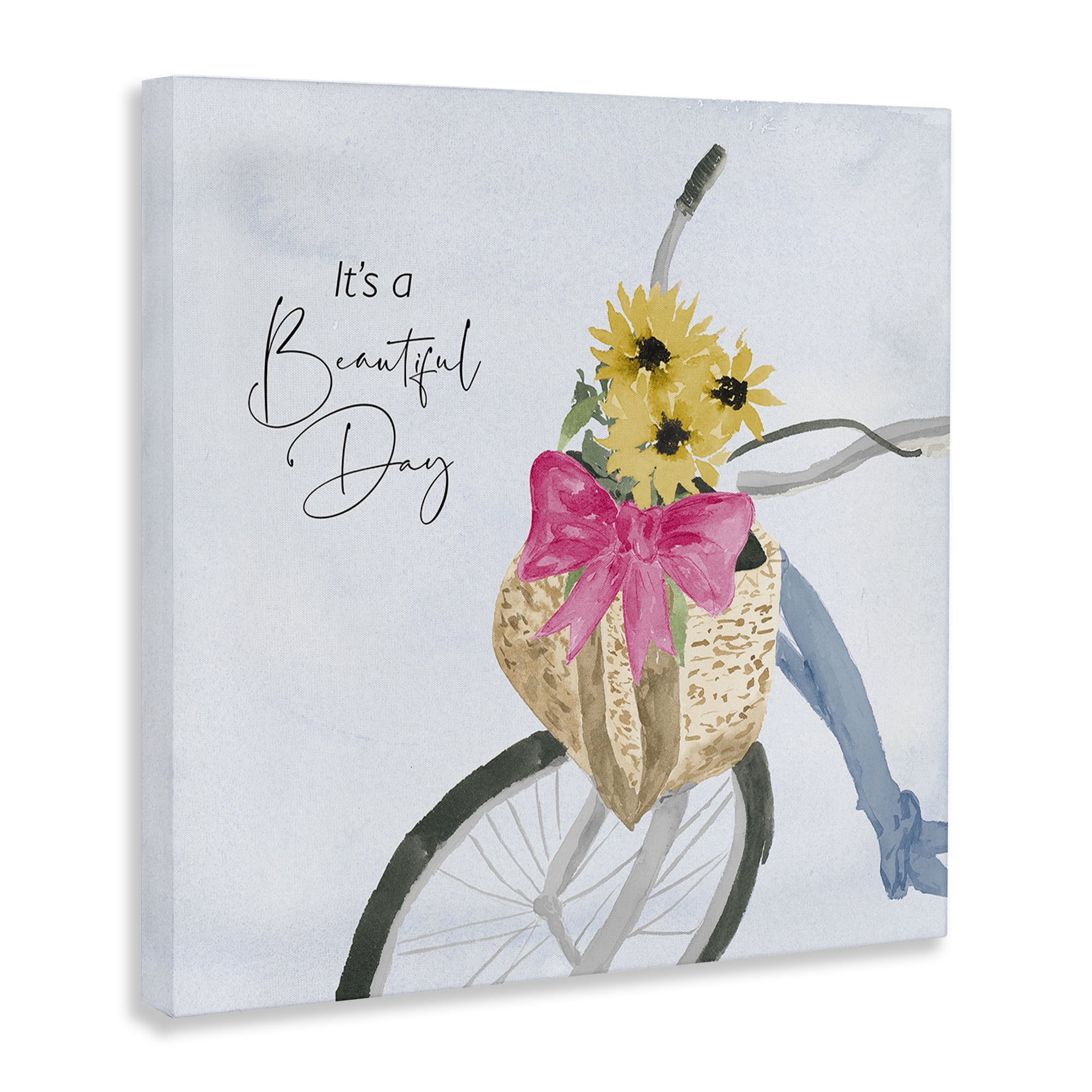 Stupell Industries It's a Beautiful Day Bicycle Transportation Painting Wrapped Canvas Art Print Wall Art, 30 x 30
