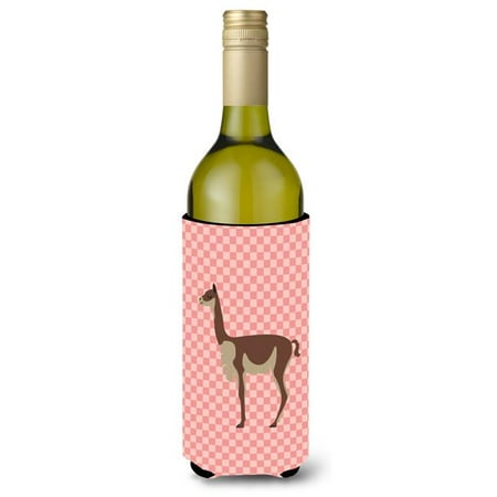 

Vicugna or Vicuna Pink Check Wine Bottle Beverge Insulator Hugger
