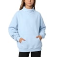 thumbnail image 4 of Vividxx Sweatshirts For Girls Cozy Long Sleeve Sweatshirt With Pocket Fall Winter High Neck Pullover Shirt For Kids Lightweight Trendy Fashion 5-6 Years, 4 of 8