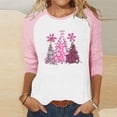 thumbnail image 2 of LckLvx Chandails de Noël pour Femmes Col Rond Manches 3/4 Raglan Hauts Mignons Graphiques Décontractés T-Shirts, 2 of 4