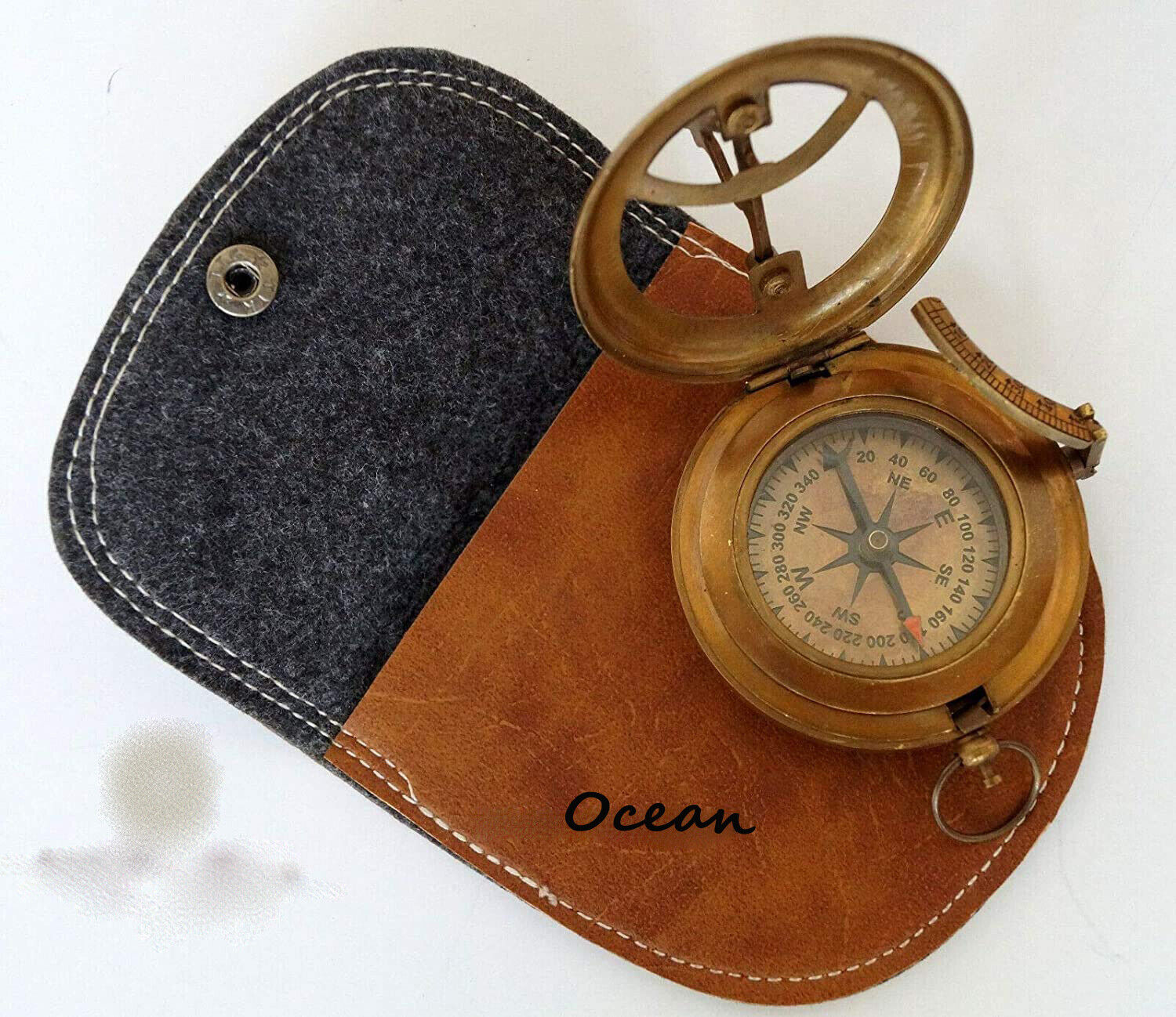 Antique Brass Sundial Compass Vintage Ship Compass Personalized Gift Compass