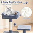 thumbnail image 4 of Resenkos 66-Inch Tall Multi-Level Cat Tower with Two Condos and Sisal Posts, Dark Gray, 4 of 8