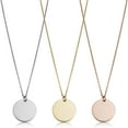 thumbnail image 3 of KoolJewelry 14k White Gold 10mm Round Disc Adjustable Length Necklace (adjusts to 17" or 18"), 3 of 5