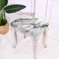 thumbnail image 3 of Xoenoiee White Marble Print Stool Covers Square, Rectangle Bar Stool Covers, (14"- 20") L x (10"- 14") W, Removable Washable Vanity Stool Seat Cover with Elastic Band, 2 Pack, 3 of 6