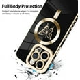 thumbnail image 3 of for iPhone 14 Pro Max Case [Support for Magsafe] Butterfly Pattern Magnetic Plating Screen Protector Luxury Elegant Case Camera Protector Soft Shockproof Protective Corner Back Cover -Black, 3 of 12