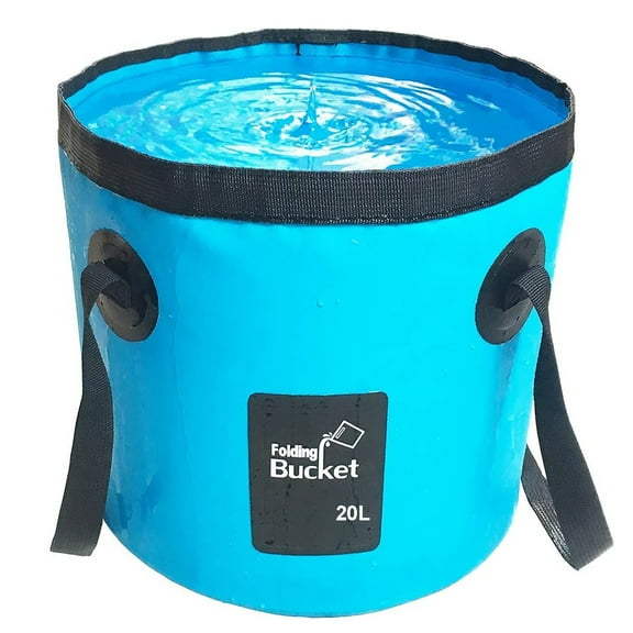 GoXteam 20L Collapsible Bucket with Handle, 5 Gallon Folding Water Container, Lightweight Foldable Bucket for Outdoor Camping, Hiking, Traveling, Kitchen