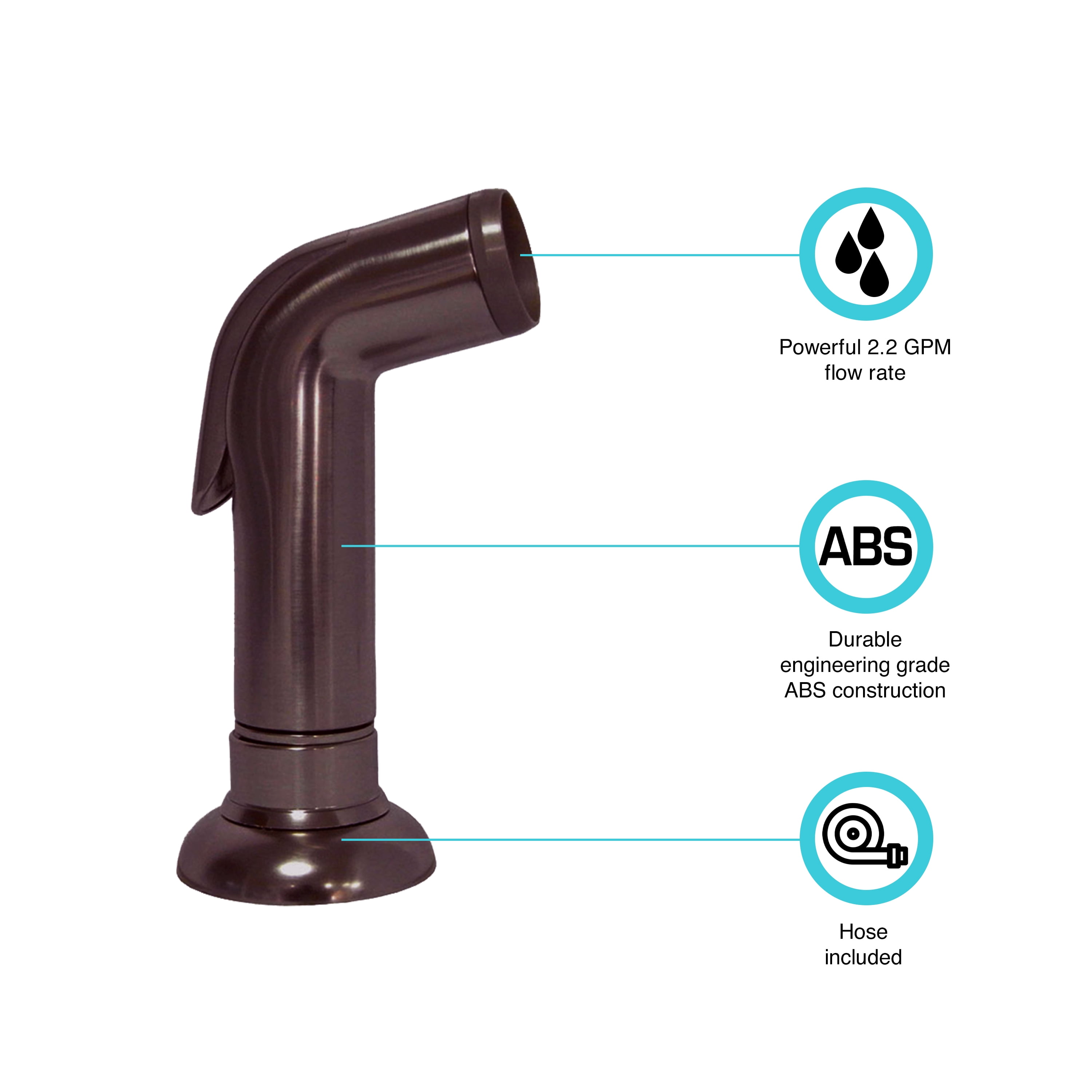 Side Spray & Hose Kit Replacement for RV Kitchen Faucets - Venetian Bronze