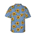 thumbnail image 3 of Daiia Sunflowers Hawaiian Shirt for Men Gentle Cotton Regular Short Sleeve Casual-Large, 3 of 9