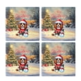 thumbnail image 2 of Merry Christmas Woofmas Xmas Noel Boykin Spaniel Santa Snowman Set of 4 Stone Coasters Dog Lover 4x4in Absorbent Soapstone Coaster - 13016, 2 of 5