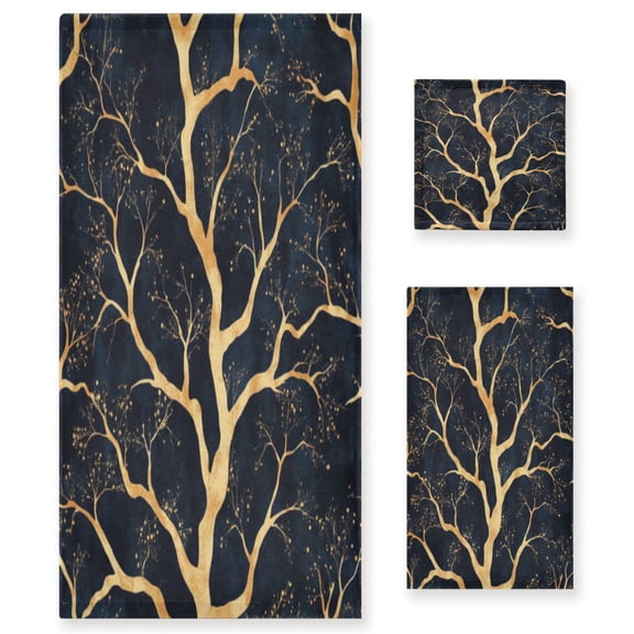 Three-Piece Towel Set Face Towel Towel Set Hand Towel Bath Towel Cotton Bath Towels Bath Towel Sets Hand Bath Towels Pretty Branches