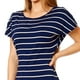 thumbnail image 4 of Vestido Recto De Rayas Casual Formal Mujer Corto Marino azul CH Incógnita 330574, 4 of 5