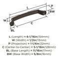 thumbnail image 6 of Amerock Bellamy 5-1/16 inch (128mm) Center-to-Center Oil-Rubbed Bronze Cabinet Pull, 6 of 7